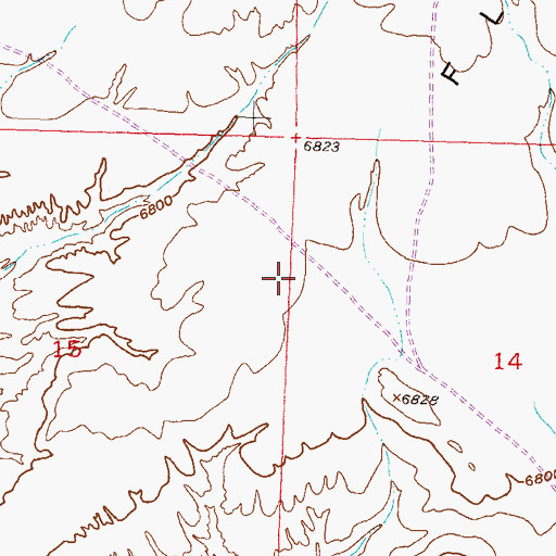 Topographic Map of Agate Flats, WY