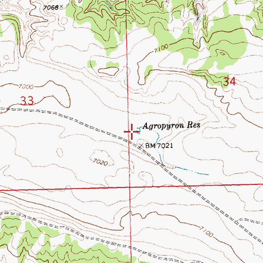 Topographic Map of Agropyron Reservoir, WY