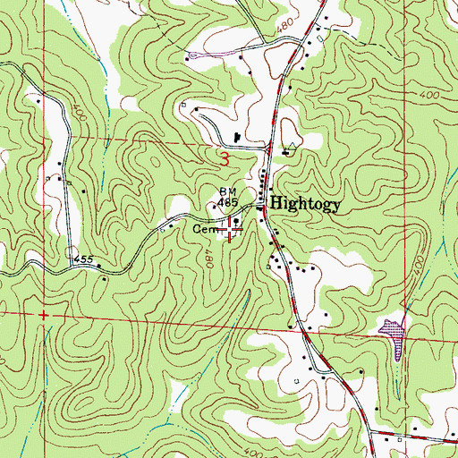 Topographic Map of Shiloh Cemetery, AL