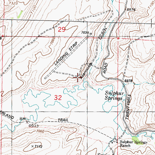 Topographic Map of Alamosa Gulch, WY