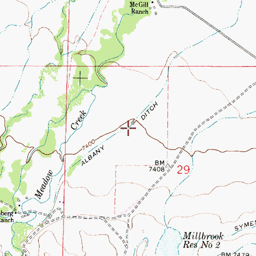Topographic Map of Albany Ditch, WY