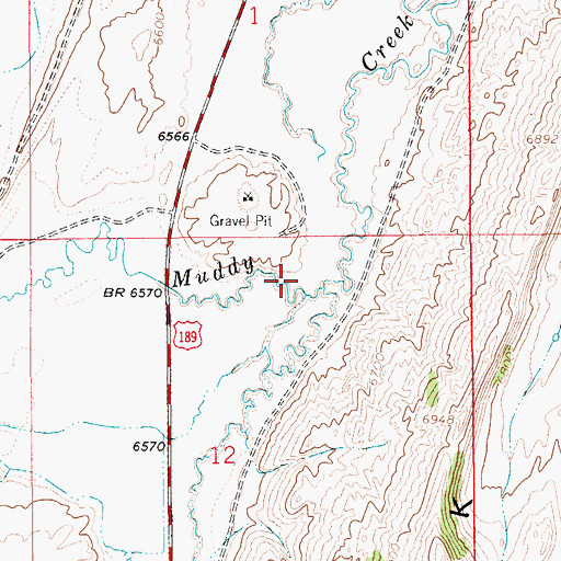Topographic Map of Albert Creek, WY