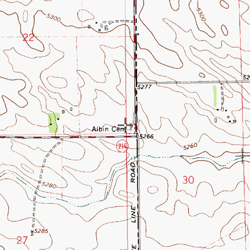 Topographic Map of Albin Cemetery, WY