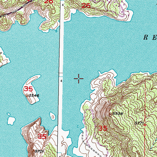 Topographic Map of Alcova Reservoir, WY