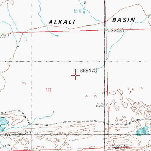 Topographic Map of Alkali Basin, WY