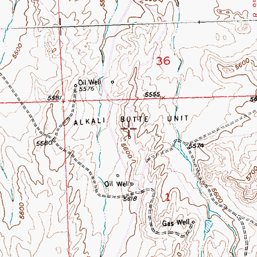 Topographic Map of Alkali Butte Unit, WY