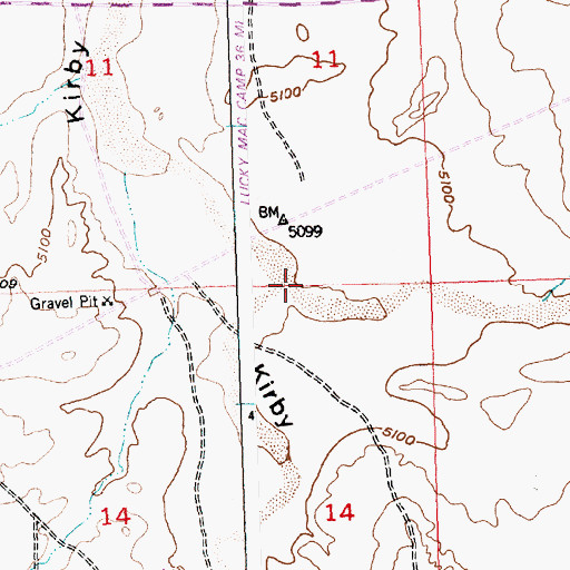 Topographic Map of Alkali Creek, WY