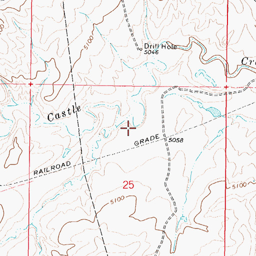 Topographic Map of Alkali Creek, WY