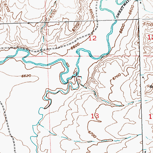 Topographic Map of Alkali Creek, WY
