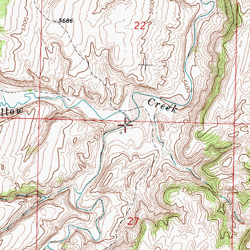 Topographic Map of Alkali Creek, WY