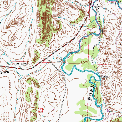 Topographic Map of Alkali Creek, WY