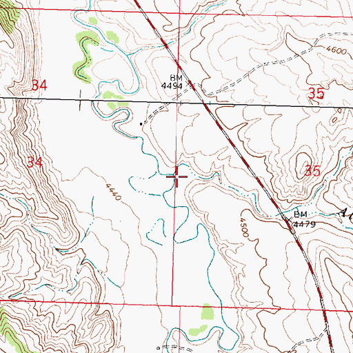 Topographic Map of Alkali Creek, WY