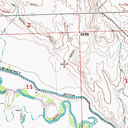 Topographic Map of Alkali Draw, WY