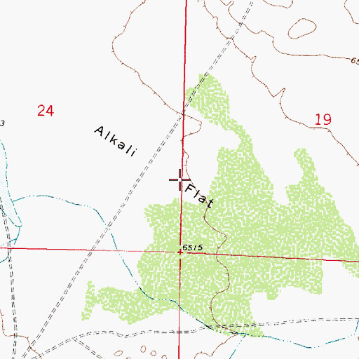 Topographic Map of Alkali Flat, WY