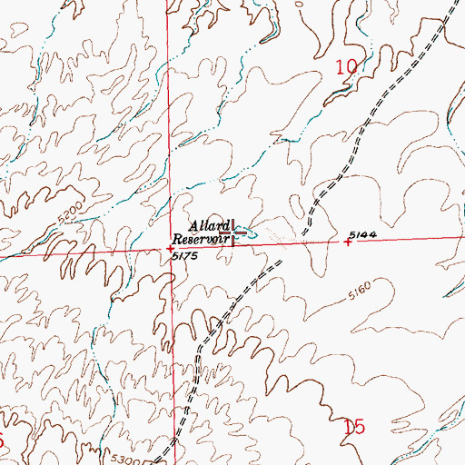 Topographic Map of Allard Reservoir, WY