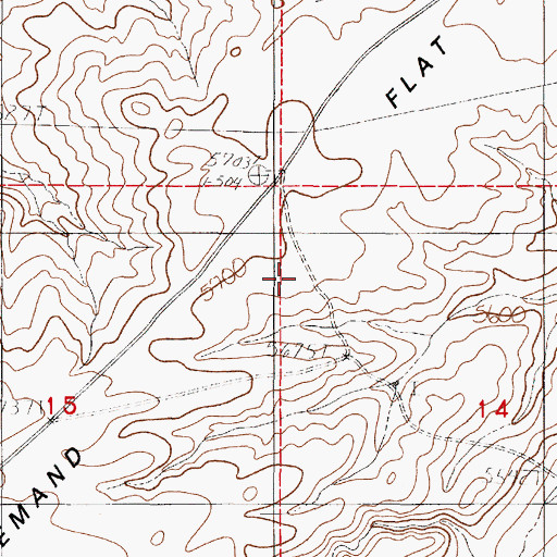 Topographic Map of Allemand Flat, WY