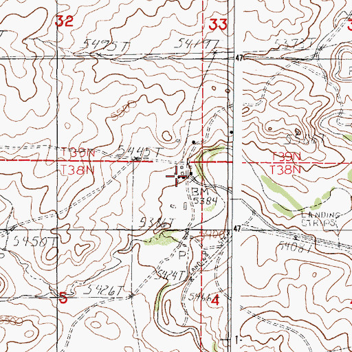 Topographic Map of Allemand Ranch, WY