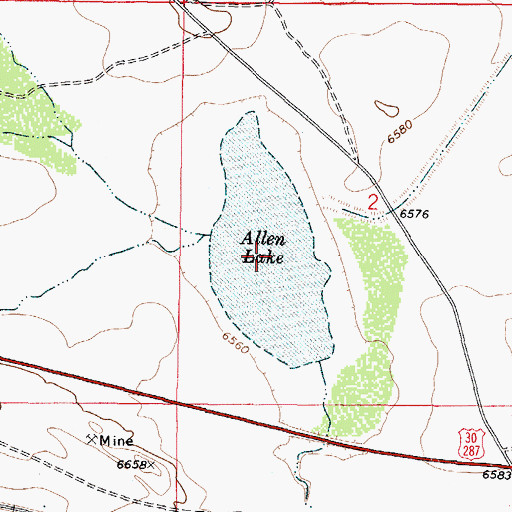 Topographic Map of Allen Lake, WY