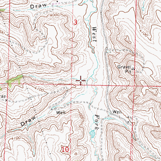 Topographic Map of Allens Draw, WY