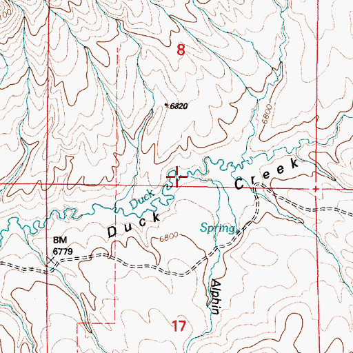 Topographic Map of Alphin Draw, WY