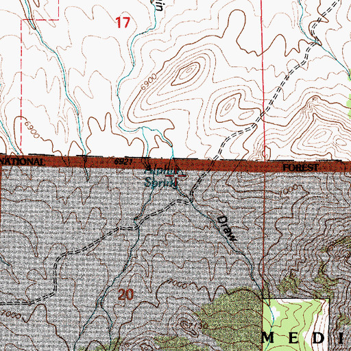 Topographic Map of Alphin Spring, WY