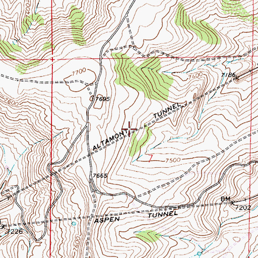 Topographic Map of Altamont Tunnel, WY