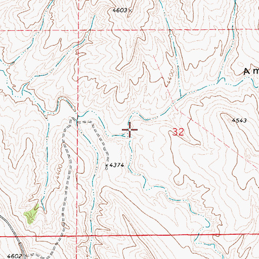 Topographic Map of Amos Draw, WY