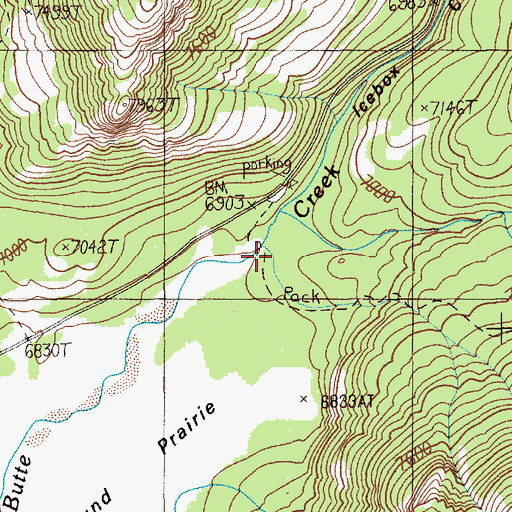 Topographic Map of Amphitheater Creek, WY