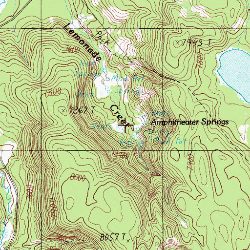 Topographic Map of Amphitheater Springs, WY