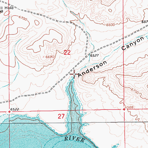 Topographic Map of Anderson Canyon, WY