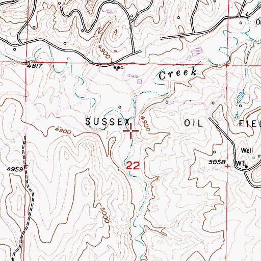 Topographic Map of Anderson Draw, WY
