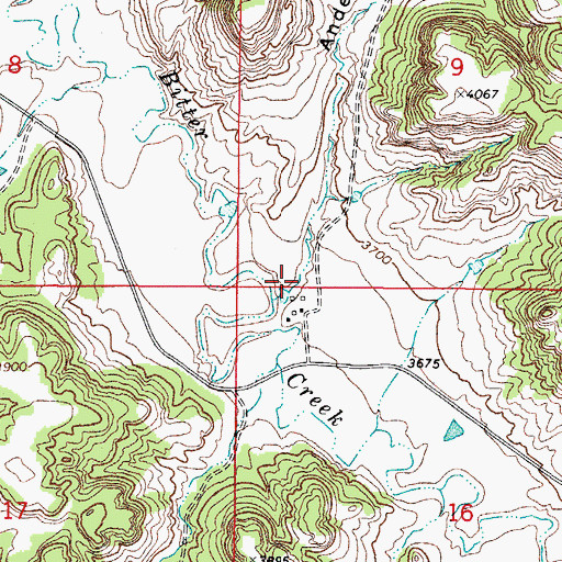 Topographic Map of Anderson Draw, WY