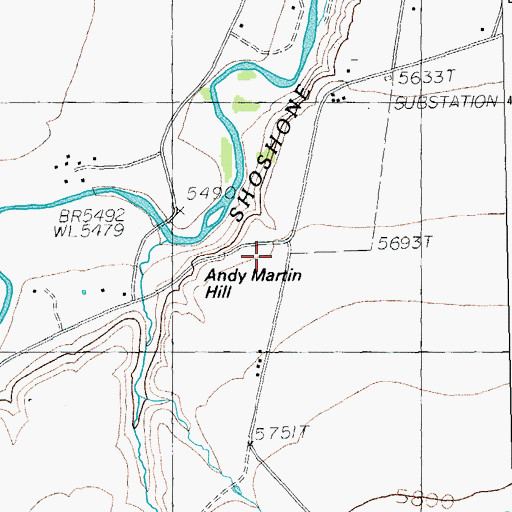 Topographic Map of Andy Martin Hill, WY