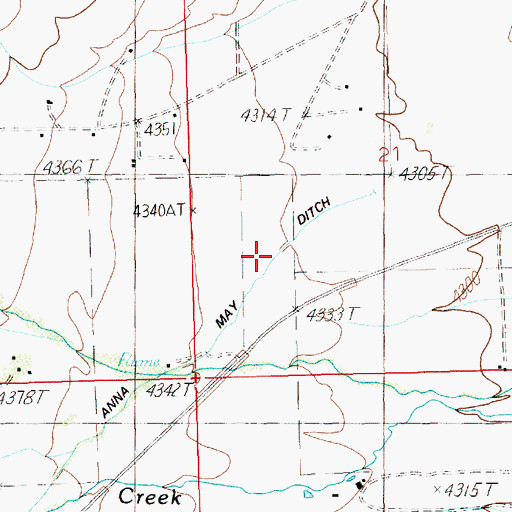 Topographic Map of Anna May Ditch, WY