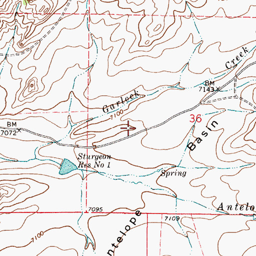 Topographic Map of Antelope Basin, WY