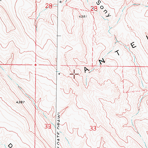 Topographic Map of Antelope Basin, WY
