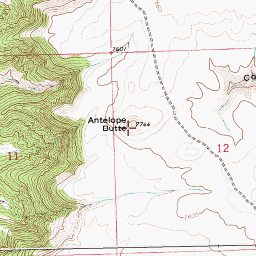 Topographic Map of Antelope Butte, WY