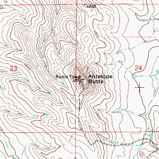 Topographic Map of Antelope Butte, WY