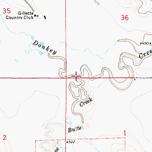 Topographic Map of Antelope Butte Creek, WY
