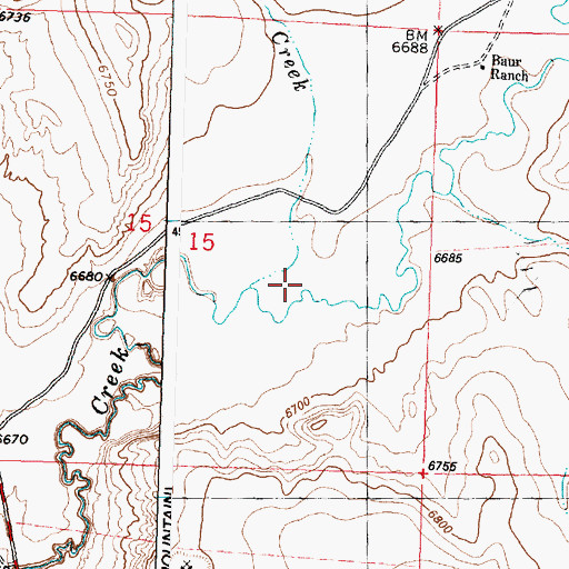 Topographic Map of Antelope Creek, WY