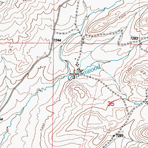 Topographic Map of Antelope Creek, WY