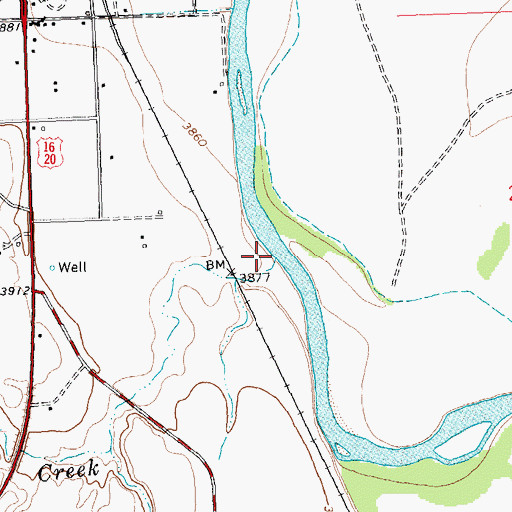 Topographic Map of Antelope Creek, WY