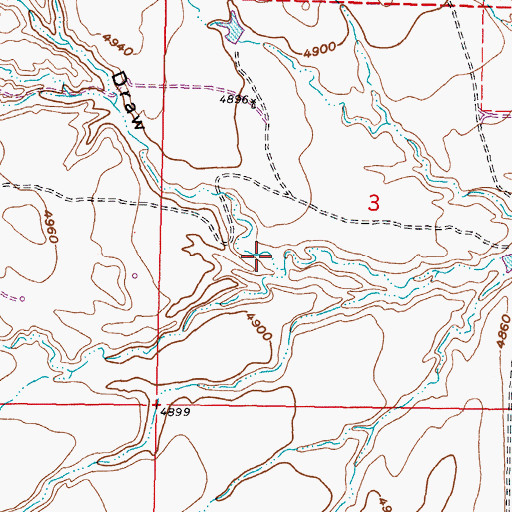 Topographic Map of Antelope Draw, WY