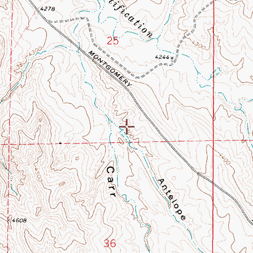 Topographic Map of Antelope Draw, WY