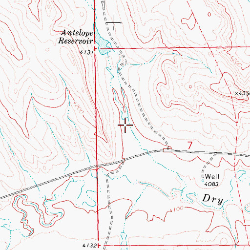 Topographic Map of Antelope Draw, WY