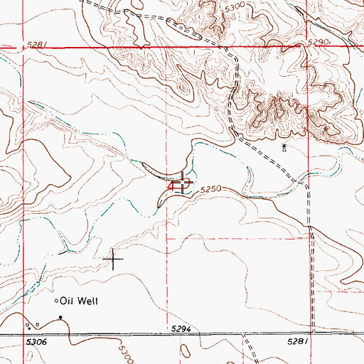 Topographic Map of Antelope Draw, WY