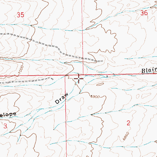 Topographic Map of Antelope Draw, WY