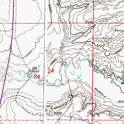 Topographic Map of Antelope Draw, WY
