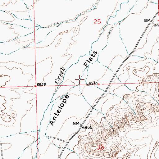 Topographic Map of Antelope Flats, WY