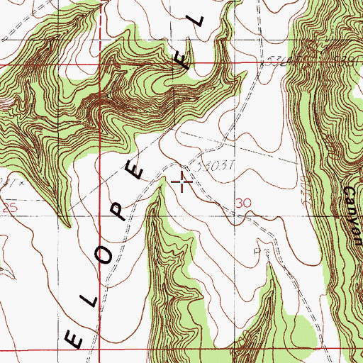 Topographic Map of Antelope Flats, WY